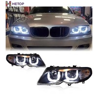 Phares HETOP E46 1998-2002, mise à niveau pour phares de Série 3, feux de jour laser DRL, double faisceau, lentilles, feux de jour modifiés pour BMW