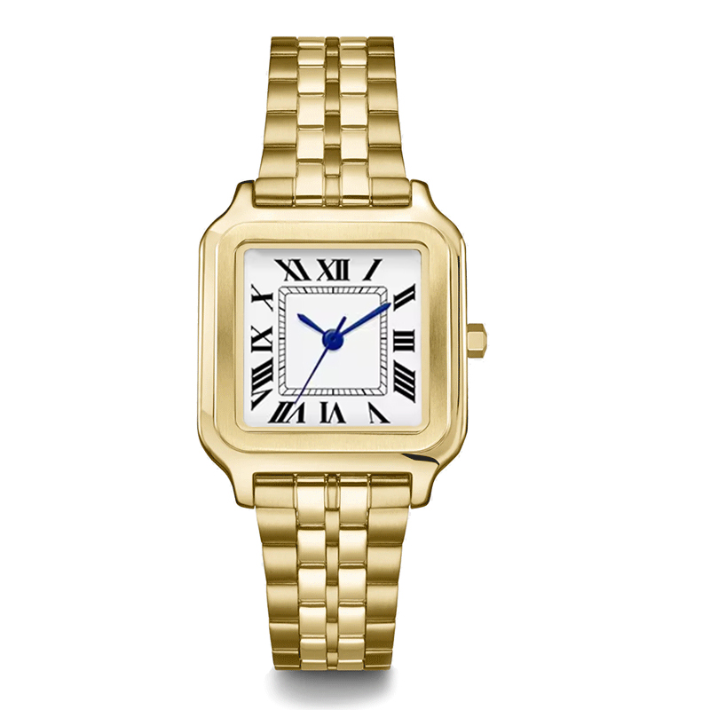Montre dorée avec cadran blanc