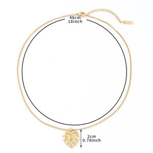 Good Quality Stainless Steel PVD Gold Plated Snake Cubic Zirconia Puff Heart Necklace - Product Image 2