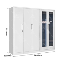 Armoire convertible et extensible en acier à 4 portes pour chambre de bébé, entrepôt, hall, armoire en plastique enrichie pour chambre à coucher