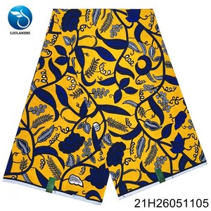 Tissu imprimé <span class=keywords><strong>africain</strong></span> 100 % coton, best-seller, <span class=keywords><strong>pagne</strong></span> nigérian Batik Ankara pour la confection de robes, 6 yards 21H260511 - Product Image 6