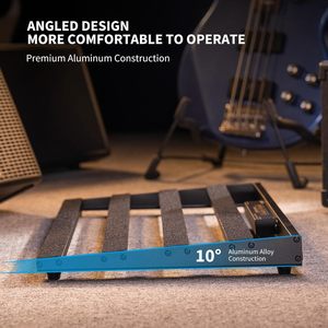 Pédalier de guitare en alliage d'aluminium LEKATO 19x12.2x1.8\" avec alimentation intégrée 2.97LB, pédalier pratique avec étui de transport - Product Image 2