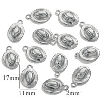 Pendentif Chapeau de Cowboy en Acier Inoxydable Plaqué Or 18K Tendance pour Fabrication de Colliers et Bijoux DIY