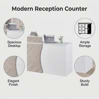 Comptoir de réception moderne à plateau plat, structure robuste, bureau de caisse, table frontale anti-rayures pour magasin de proximité