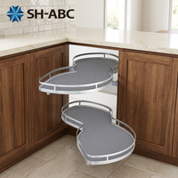 Lemari Dapur SH-ABC 470mm/18 Inch Lebar Pintu, Keranjang Penyimpanan Tarik, Baki Sudut Putar, Tray Magic Corner
