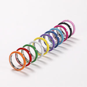 Anelli di Moda F1722 con Zirconia Cubica, Gioielli Unisex con Pietra Rotonda Colorata - Product Image 3