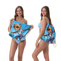 2026 Anime dérivé personnalisé serviette serviette de plage sac à dos tout-en-un sac avec sangle et sac de voyage stockage