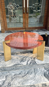 Luxury Round Nesting <b>Coffee</b> <b>Table</b> <b>Set</b> Modern Living Room Wood and Glass Top Tea <b>Table</b> <b>Set</b> Wholesale - Product Image 2