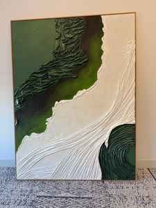 Arte de Pared Abstracto Hecho a Mano con Estilo Wabi Sabi, Decoración del Hogar, Acuarela Azul, Arte de Textura 3D Moderno - Product Image 2