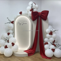 Promotion SMS : Toile de fond de mariage moderne personnalisée en acrylique PVC blanc 3D avec éclairage LED pour événements romantiques (vente en gros)
