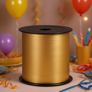 Cinta Dorada Mate de Plástico Reutilizable de 450 Metros para Decoraciones de Fiestas en Interiores - Product Image 3