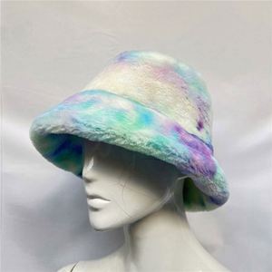 40 Color Stock Wholesale Winter Warm Faux Fur Unisex Casual Nylon Bucket <b>Hat</b> with Sunshade Fisherman Fluffy - Product Image 3