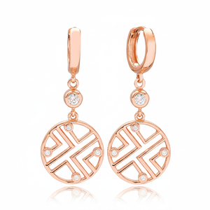 À la mode Forme Ronde Blanc Pierre Dangle Boucles D'oreilles Turc À La Main Femme Boucles D'oreilles En Gros 925 Bijoux En Argent Sterling - Product Image 2