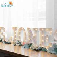 Nouveau chapiteau personnalisé lettre lumières LED lumière Alphabet signes pour mariages événements décor à la maison lettres de décoration personnalisées