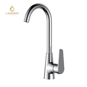 Robinet torneira de cozinha monocomando cocina bronze Gooseneck 1 Buraco plataforma monte latão cromado torneira da cozinha