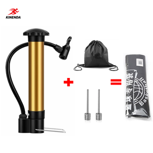 KINENDA Bomba de Aire Portátil Mini de Metal Dorado con Agujas para Balones y Kit de Bolsa de Almacenamiento con Cordón - Product Image 1