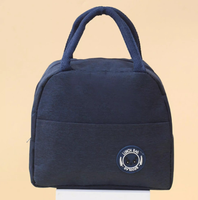 Sac à bento cationique simple sac de repas isolé à main sac de rangement d'isolation alimentaire de couleur unie pour étudiant