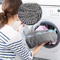 Sac de lavage réutilisable jaune pour chaussures, kit de lavage et de séchage pour baskets et chaussures de tennis, nettoyant anti-taches - machine à laver les chaussures