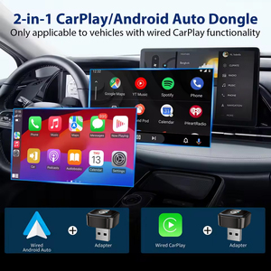 Accessoires de voiture sans fil noirs, adaptateur <span class=keywords><strong>Carplay</strong></span> et Android Auto 2 en 1, version Android 10 et supérieure pour VW, compatibilité automobile 22g - Product Image 2