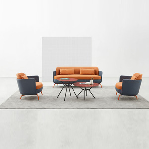 ชุดโซฟาโค้งทันสมัย Aobin สีส้มสดใส เฟอร์นิเจอร์สำนักงาน ชุดห้องนั่งเล่น - Product Image 1