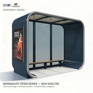 Abri extérieur d'autobus de cadre incurvé avec le <span class=keywords><strong>panneau</strong></span> et l'allocation des places publicitaires intégrés - Product Image 1