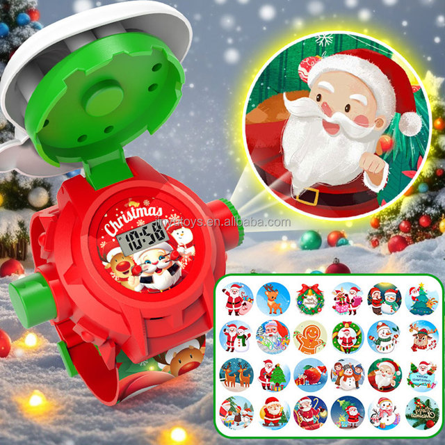 Wholesale Custom Holiday Gift Christmas Cartoon Kids Projection Watch Toy Flashlight Digital Watch Christmas Gift for Kids