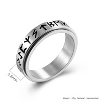 BINSHUO décompression Spin anneau en acier inoxydable bijoux nordique Viking Script Runes lettre Anti anxiété anneau rotatif pour hommes