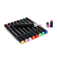 Ensemble de marqueurs de peinture à double pointe couleur fournitures d'art marqueurs ensemble de dessin croquis peinture bande dessinée marqueurs avec sac de transport