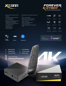 XCONN FOREVER X-CYBER Ricevitore Satellitare Android 4K con Amlogic S905X3 Quad-core 64-bit, Set-Top Box IPTV, Telecomando Vocale BT, Tasto Rapido per la Ricerca - Product Image 5