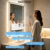 Televisor Inteligente para Baño, Pantalla Táctil Completa Impermeable, Espejo Inteligente para Gimnasio y Hotel, Control por Voz Android