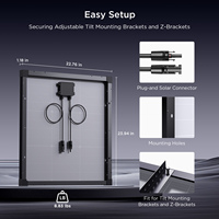 Module PV miniature Callsun 50W, type N, technologie 16BB, efficacité 25%, IP68, résistant aux températures, étanche, attaches de fixation, Guangdong