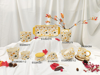 Nouvel ensemble de vaisselle en porcelaine pour la récolte d'automne, assiettes et bols pour la table de Thanksgiving