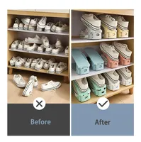 Meuble à chaussures moderne multifonctionnel à double niveau réglable et durable en plastique