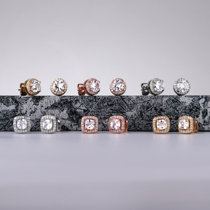 Sang Trọng Sáng Tạo Rose <span class=keywords><strong>Gold</strong></span> Plated Vòng Hình Vuông Bông Tai Cho Phụ Nữ Pha Lê Zircon Kim Cương Stud Earringsgeh0048 - Product Image 3