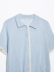 UNIZERA 2026 Nuova Moda Casual Stile Europeo e Americano Maglione da Donna a Maniche Corte <span class=keywords><strong>con</strong></span> Colletto e <span class=keywords><strong>Bordo</strong></span> <span class=keywords><strong>in</strong></span> <span class=keywords><strong>Pizzo</strong></span> 3920128 - Product Image 4