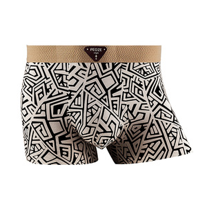 Calzoncillos Bóxer de Algodón para Hombre, Corte Medio, Transpirables, con Estampado Geométrico, Impresión por Sublimación, 1 Pieza - Product Image 3