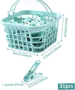 30Pcs Nhựa Kẹp Quần Áo Nhiệm Vụ Nặng Nề Giặt Quần Áo Pins <span class=keywords><strong>Clip</strong></span> Với Lò Nung, Không Khí Khô Quần Áo Pin Set Với Giỏ - Product Image 3