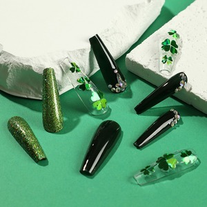Art Cat Eye Powder Pigmento magnético Christmas Green Nail Powder Press on Nails PARA EL Día de San Patricio - Product Image 4