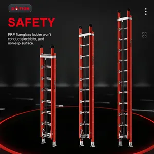 High Quality Safety Single Side Extension Ladder 18/33 Steps Ladder Non-slip 8 M Height Fiberglass Ladder