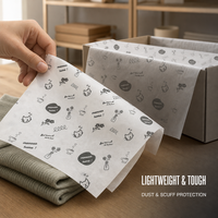 Papier de soie 22 g/m² avec impression de logo personnalisé, papier blanc non fluorescent, papier cadeau pour emballage de vêtements