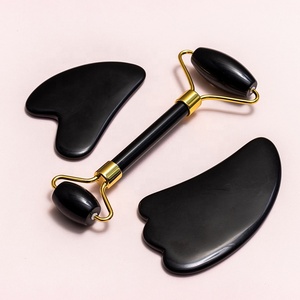 Appareil de massage pour le visage de haute qualité, accessoire pour soins du visage, en obsidienne noire naturelle, rouleau en Jade, idée cadeau - Product Image 1