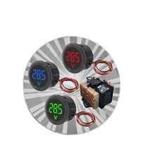 Voltmeter Digital Mini 12V DC 4-100V Anti-Polaritas Pengukur Arus AC/DC Fase Tunggal untuk Kendaraan/Kapal IP54 1.0