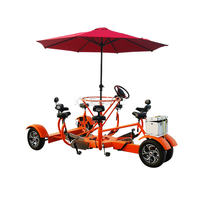 Vélos de fête personnalisés à une vitesse pour les excursions touristiques, 4 roues, bar mobile à pédale, chariot de vente de bière