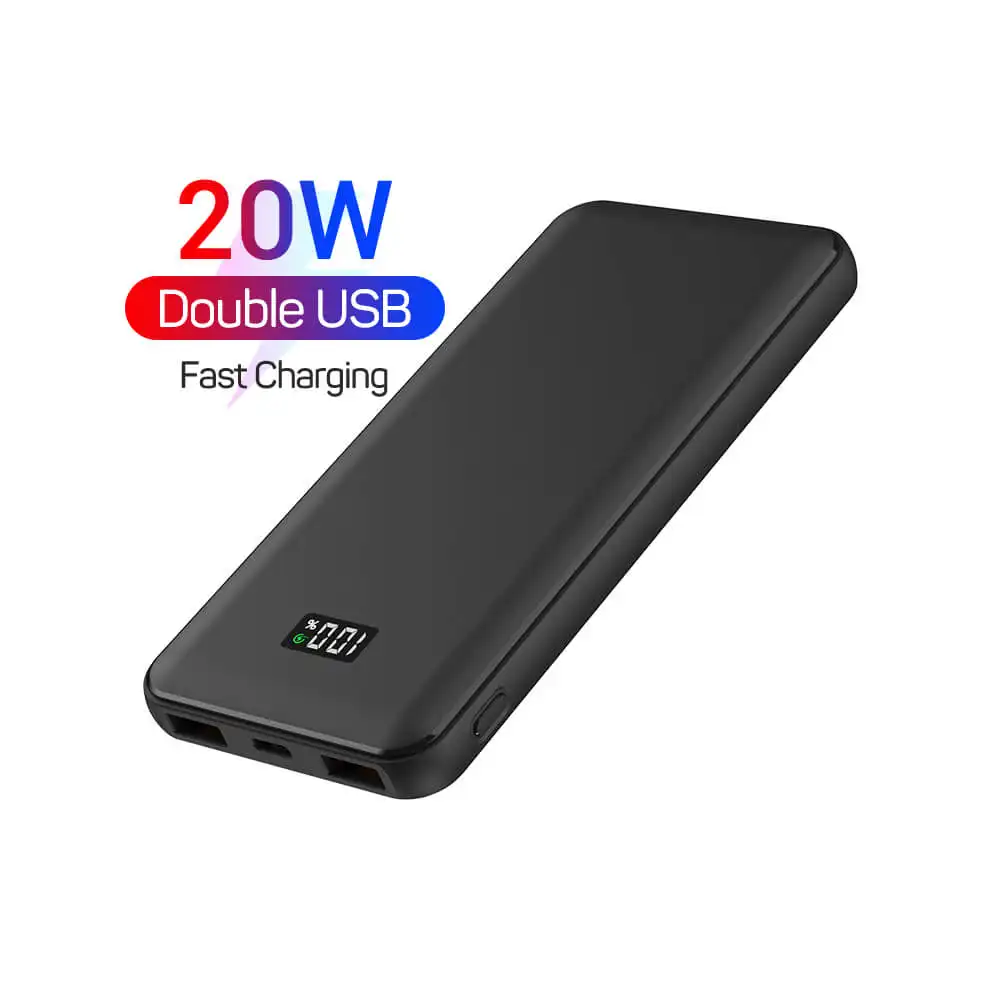 Ultra Slim מותאם אישית לוגו נייד סוללה כוח בנק 10000 mAh כוח בנקים קידום מטען 10000 mAh Powerbanks עם כפול USB