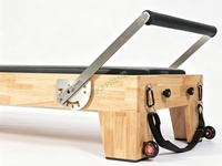 Reformer Pilates Premium avec tour Cadillac demi-taille, Reformer en bois à joints articulés avec tour en acier inoxydable, Reformer demi-trapeze