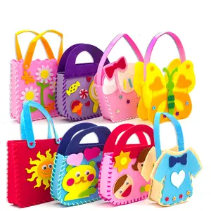 Kinder nautisch einfach frühere ausbildung hand cartoon arts felt handtaschen stoffkarton kinder nähkunst kit spielzeug diy felt tasche