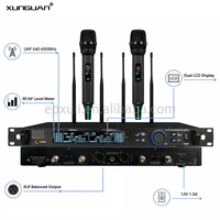 Micrófono Inalámbrico UHF de Doble Canal M-5300 UHF640-690MHz con Diversidad Real, 200 Puntos de Frecuencia, Selección Automática de Frecuencia para Escenario y Voz
