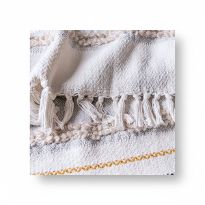 ผ้าทอผ้าห่มสีเบจ0.90x1.50เมตรผ้า vianney ออกแบบ mombai สีเบจ - Product Image 1