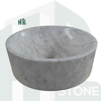 Lavabo sur pied en marbre naturel de luxe, rond, pour salle de bain, lavabo moderne en pierre pour projet hôtelier