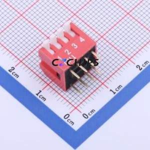 KH-1002-CB2.54-4P DIP Switch Through hole Component (THT) Switch Piano Key 4 PC Pin 2.54mm - Product Image 1